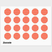 Orange- und rosa Chevron-Musterdesign Runder Aufkleber (Blatt)