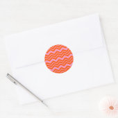Orange- und rosa Chevron-Musterdesign Runder Aufkleber (Umschlag)