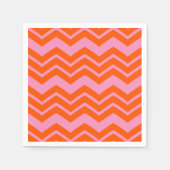 Orange- und rosa Chevron-Musterdesign Serviette (Vorderseite)