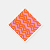 Orange- und rosa Chevron-Musterdesign Serviette (Ecke)