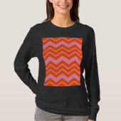 Orange- und rosa Chevron-Musterdesign T-Shirt (Vorderseite)