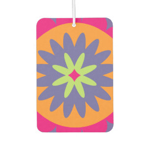 orange und rosa florale Formen Illustration Autolufterfrischer