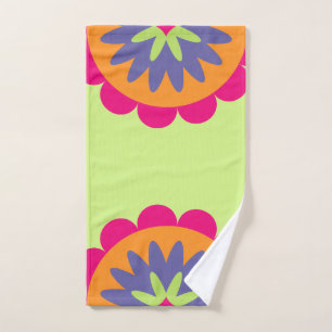 orange und rosa florale Formen Illustration Handtuch
