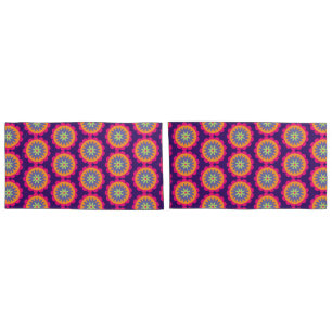 orange und rosa florale Formen Illustration Kissenbezug