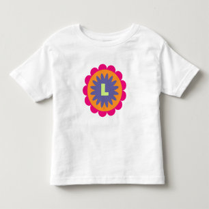 orange und rosa florale Formen Illustration Kleinkind T-shirt
