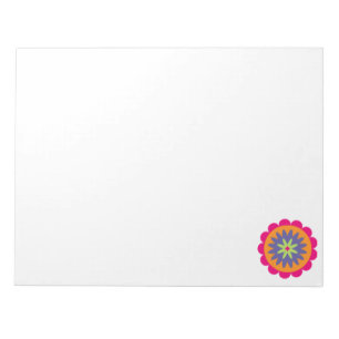 orange und rosa florale Formen Illustration Notizblock