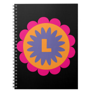 orange und rosa florale Formen Illustration Notizblock