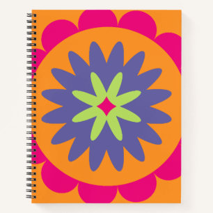 orange und rosa florale Formen Illustration Notizblock