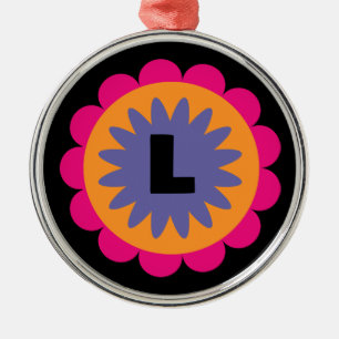 orange und rosa florale Formen Illustration Ornament Aus Metall