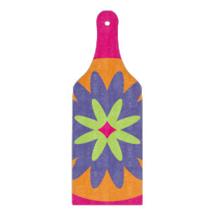 orange und rosa florale Formen Illustration Schneidebrett