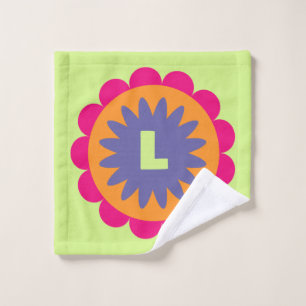 orange und rosa florale Formen Illustration Waschlappen