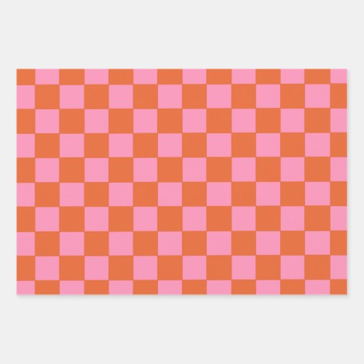 Orange und Rosa Geschenkpapier Set (Vorderseite 3)