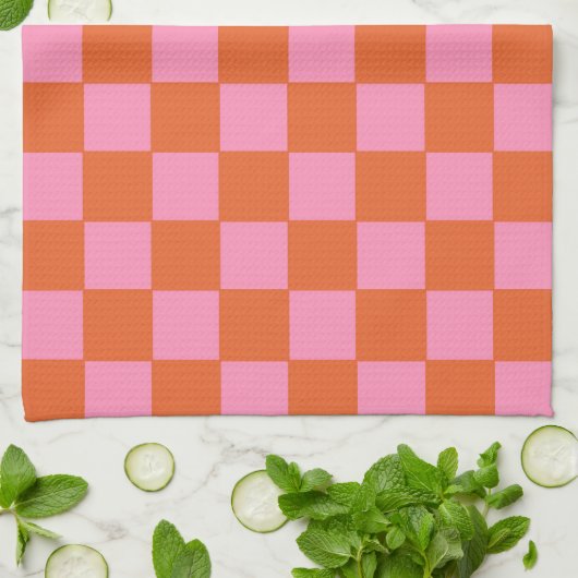 Orange und Rosa Geschirrtuch (Gefaltet)