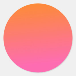 Orange und Rosa glühen Runder Aufkleber