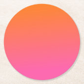 Orange und Rosa glühen Runder Pappuntersetzer (Vorderseite)