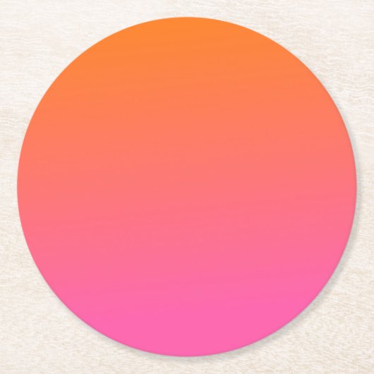 Orange und Rosa glühen Runder Pappuntersetzer (Vorderseite)