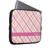 Orange und rosa kariertes Muster Laptopschutzhülle (Vorne Rechts)