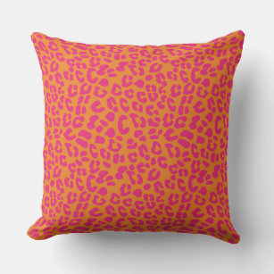 Orange und rosa Leoparden Kissen