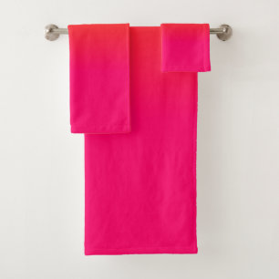 Orange und rosa Ombre Schatten-Neonneonfarbe Badhandtuch Set