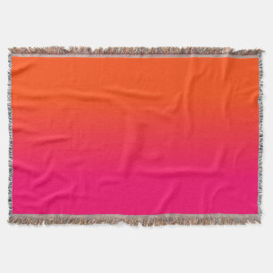 Orange und rosa Ombre Schatten-Neonneonfarbe Decke