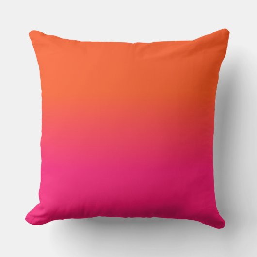 Orange und rosa Ombre Schatten-Neonneonfarbe Kissen (Vorderseite)
