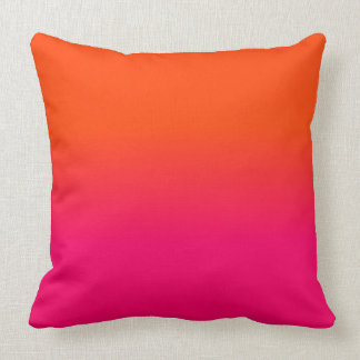 Orange und rosa Ombre Schatten-Neonneonfarbe Kissen