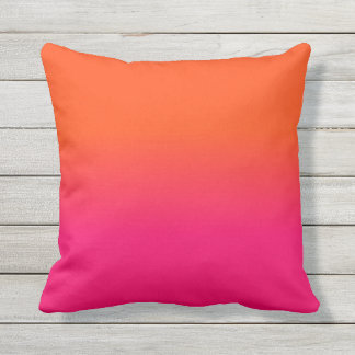 Orange und rosa Ombre Schatten-Neonneonfarbe Kissen
