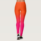 Orange und rosa Ombre Schatten-Neonneonfarbe Leggings (Rückseite)