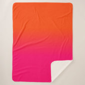 Orange und rosa Ombre Schatten-Neonneonfarbe Sherpadecke (Vorderseite)