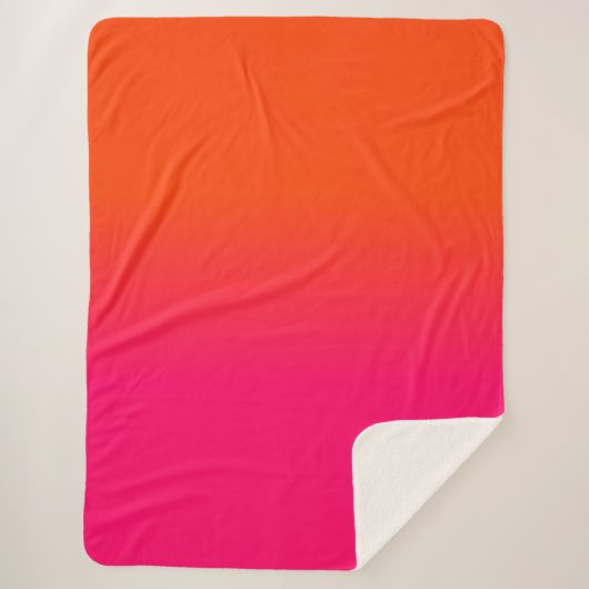 Orange und rosa Ombre Schatten-Neonneonfarbe Sherpadecke (Vorderseite)