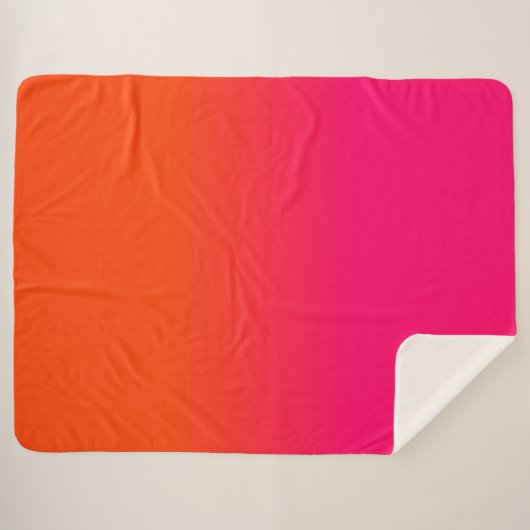 Orange und rosa Ombre Schatten-Neonneonfarbe Sherpadecke (Vorderseite (Horizontal))