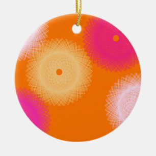 orange und rosa Pop-Farbe Keramik Ornament