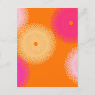 orange und rosa Pop-Farbe Postkarte