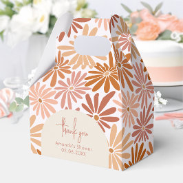 Orange und rosa Retro Floral Groovy Baby Gable Geschenkschachtel