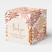 Orange und rosa Retro Floral Groovy Baby Square Geschenkschachtel (Vorderseite)