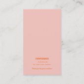 Orange und rosa Retro Vibraning Earring Card Visitenkarte (Rückseite)