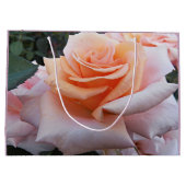 Orange und Rosa Rose Große Geschenktüte (Rückseite)