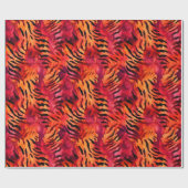 Orange und rosa Tigerstreifen Geschenkpapier (Flach)