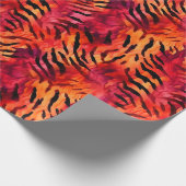 Orange und rosa Tigerstreifen Geschenkpapier (Ecke)