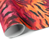 Orange und rosa Tigerstreifen Geschenkpapier (Rolleneckpunkt)