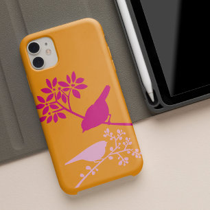 Orange und rosa Vögel iPhone 15 Pro Max Hülle