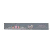 Orange und Rose Hirsche Weihnachtswraparound-Label (Person)
