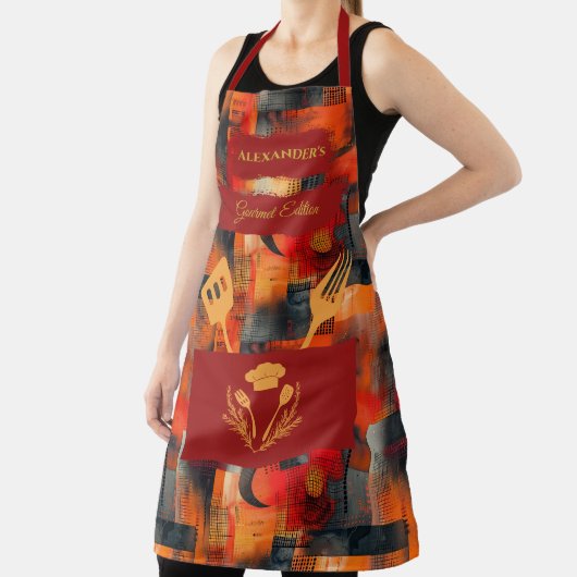 Orange und Rot Abstrakte Schürze - Bold Monochrome (InSitu)