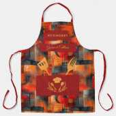 Orange und Rot Abstrakte Schürze - Bold Monochrome (Vorderseite)