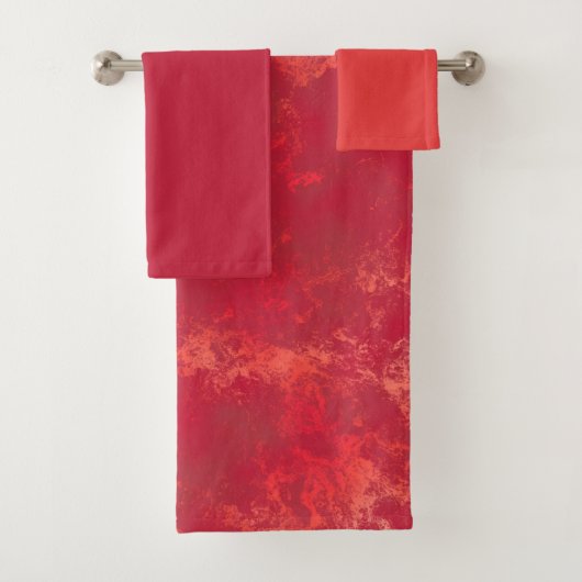 Orange und Rot Badhandtuch Set (Insitu)