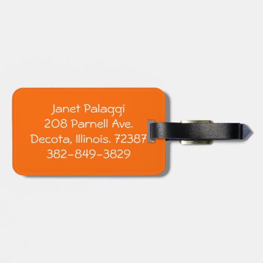 Orange und Rot Gepäckanhänger (Rückseite horizontal)