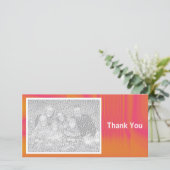 Orange und Rot schattiert Dankeskarte (Stehend Vorderseite)