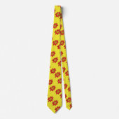 Orange und rote Blume auf gelb Krawatte (Vorderseite)