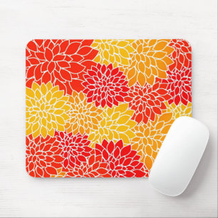 orange und rote Dahlien  Mousepad