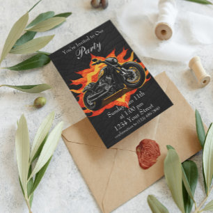 Orange und Rote Erlebe die Flammen Bike-Party! Einladung